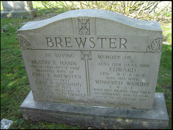 Brewster family gravemarker