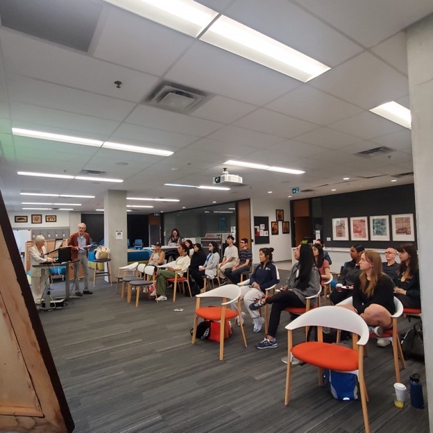 Undergraduate and graduate students from across UofT along with faculty from various departments attended the event, eager to learn about the Mougeon's latest study.